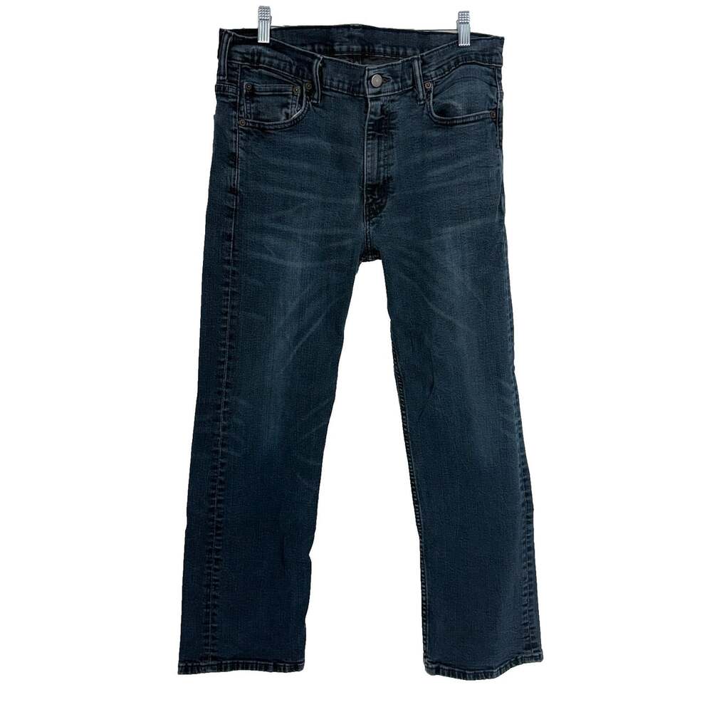 Levis Men 34x32 Fits 34x29 569 Loose Straight Jeans Baggy Y2K Style Dark Blue